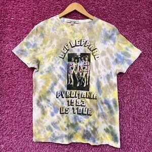 Def Leppard Pyromania 1983 US Tour Tie Dye Tshirt size Small
